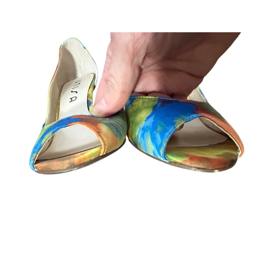 Women's Unisa Heels Size 7 Jubilee Watercolor Floral Peep Toe Pumps - Picture 4 of 8